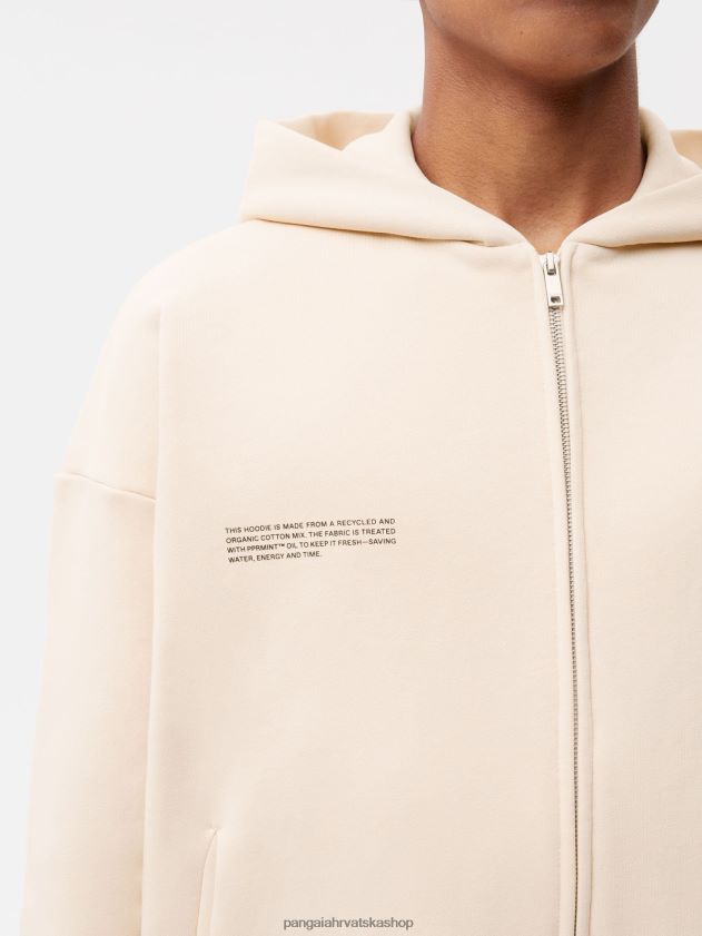 odjeća Pangaia široka majica s patentnim zatvaračem pijesak žene 4VDHN048