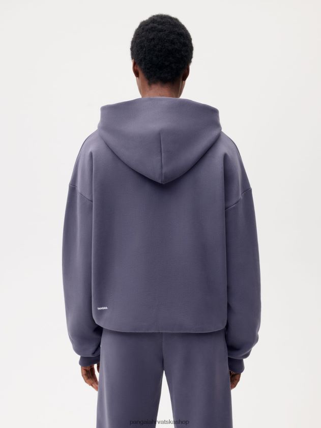 odjeća Pangaia široka majica s patentnim zatvaračem plavi škriljevac žene 4VDHN034