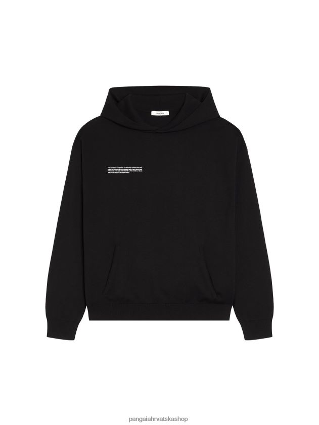 odjeća Pangaia majica s kapuljačom od organskog pamuka crno žene 4VDHN053