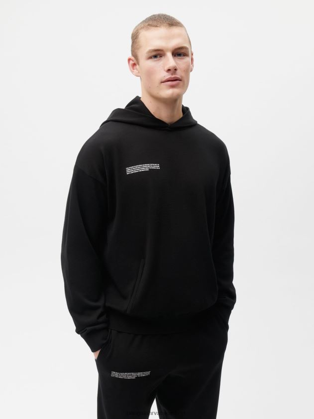 odjeća Pangaia majica s kapuljačom od organskog pamuka crno žene 4VDHN053