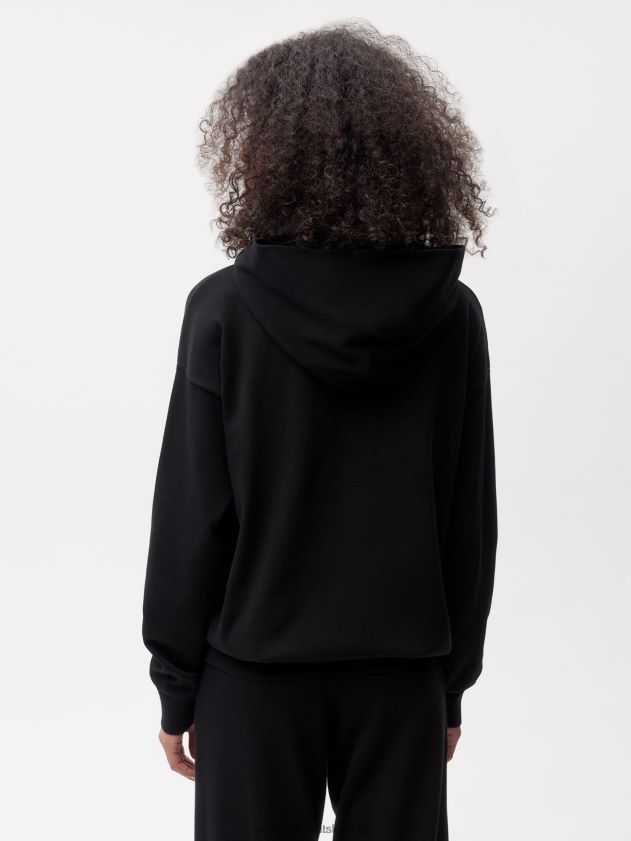 odjeća Pangaia majica s kapuljačom od organskog pamuka crno žene 4VDHN053