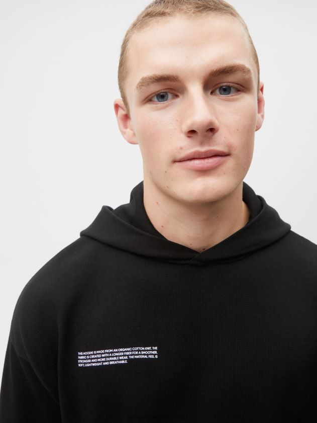 odjeća Pangaia majica s kapuljačom od organskog pamuka crno žene 4VDHN053