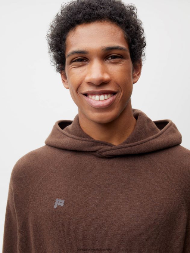 odjeća Pangaia majica s kapuljačom od recikliranog kašmira kesten smeđa žene 4VDHN045