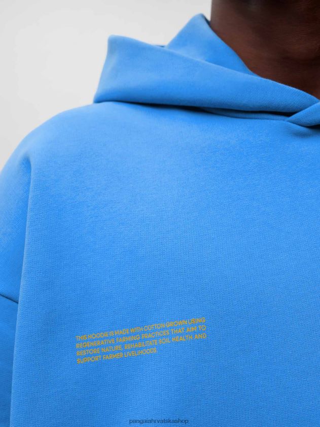 odjeća Pangaia u pretvorbenoj pamučnoj majici s kapuljačom voda plava žene 4VDHN023