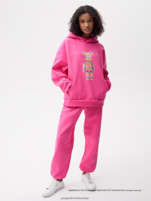 odjeća Pangaia x Haroshi be@rbrick majica s kapuljačom od recikliranog pamuka flamingo ružičasta žene 4VDHN072