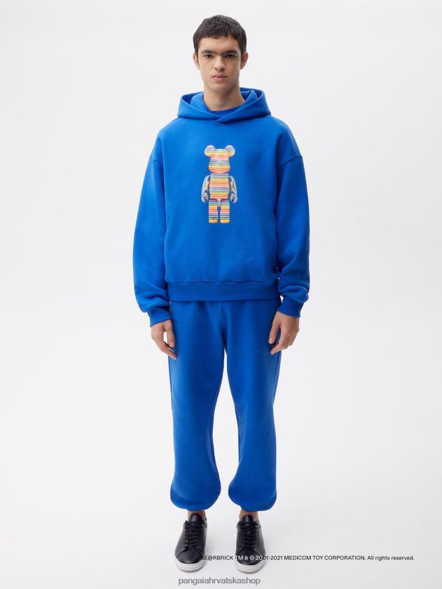 odjeća Pangaia x Haroshi be@rbrick majica s kapuljačom od recikliranog pamuka kobalt plava žene 4VDHN073