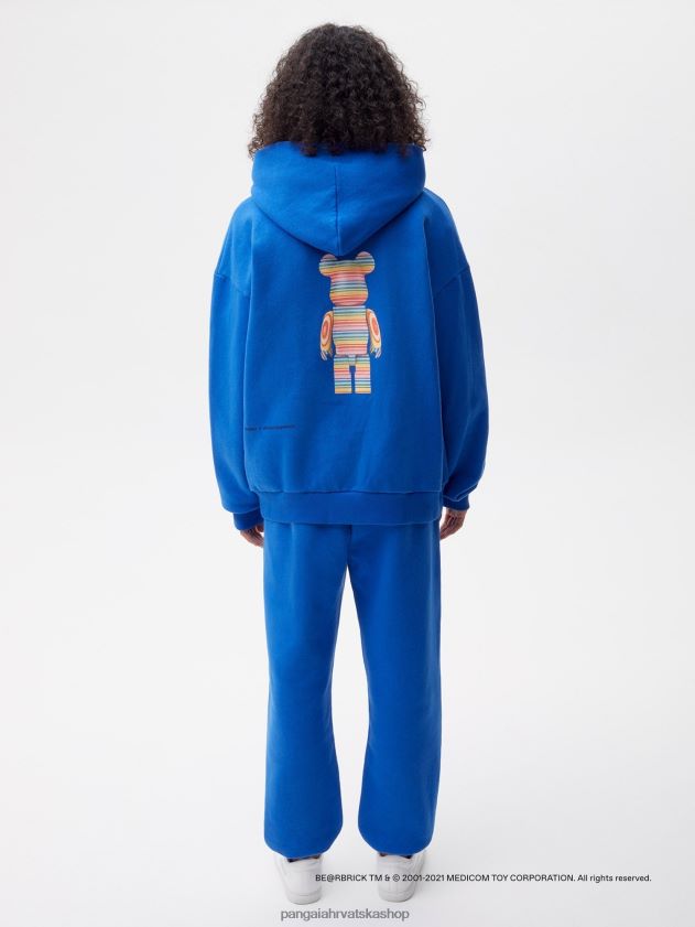 odjeća Pangaia x Haroshi be@rbrick majica s kapuljačom od recikliranog pamuka kobalt plava žene 4VDHN073
