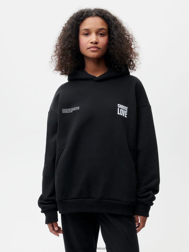 odjeća Pangaia x odaberite hoodie s ljubavnim potpisom crno žene 4VDHN062