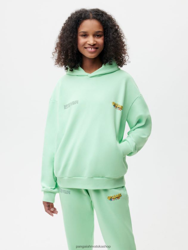 odjeća Pangaia x roberto lugo 365 majica s kapuljačom laguna plava žene 4VDHN061