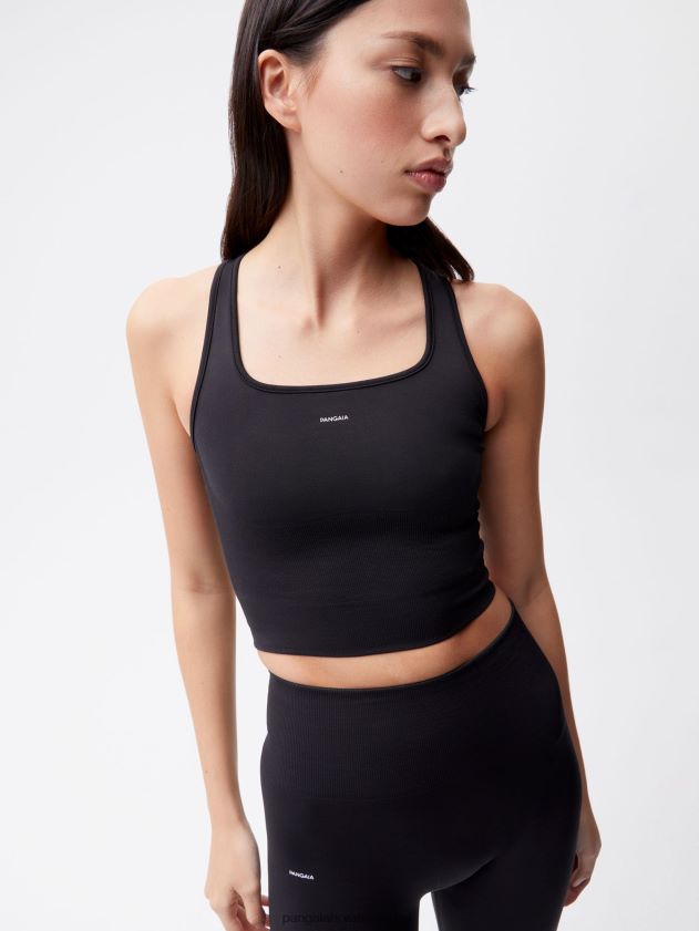 odjeća Pangaia motion rebrasta majica bez rukava crno žene 4VDHN0128