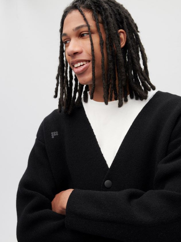 odjeća Pangaia kardigan od recikliranog kašmira crno žene 4VDHN084