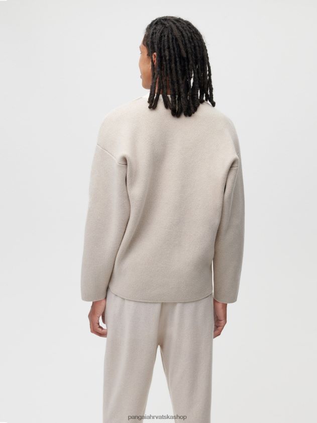 odjeća Pangaia kardigan od recikliranog kašmira zobena kaša žene 4VDHN0103