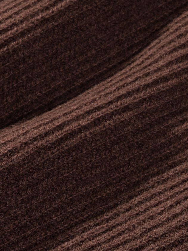 odjeća Pangaia lijevak od recikliranog kašmira - pulover oko ovratnika kesten smeđa žene 4VDHN087