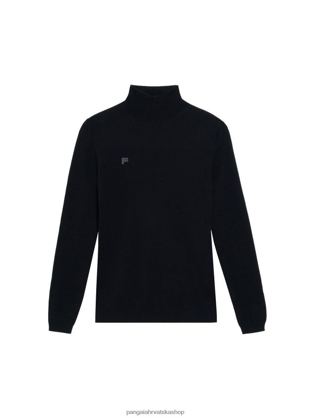 odjeća Pangaia majica s kratkim ovratnikom od recikliranog kašmira crno žene 4VDHN0104