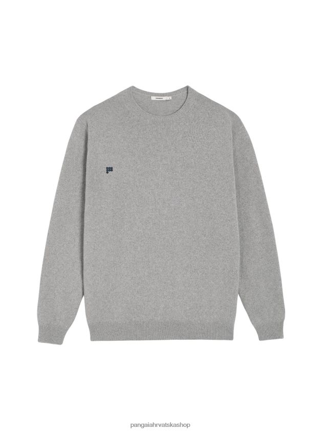 odjeća Pangaia majica s okruglim izrezom od recikliranog kašmira blijedo sivi melange žene 4VDHN0113