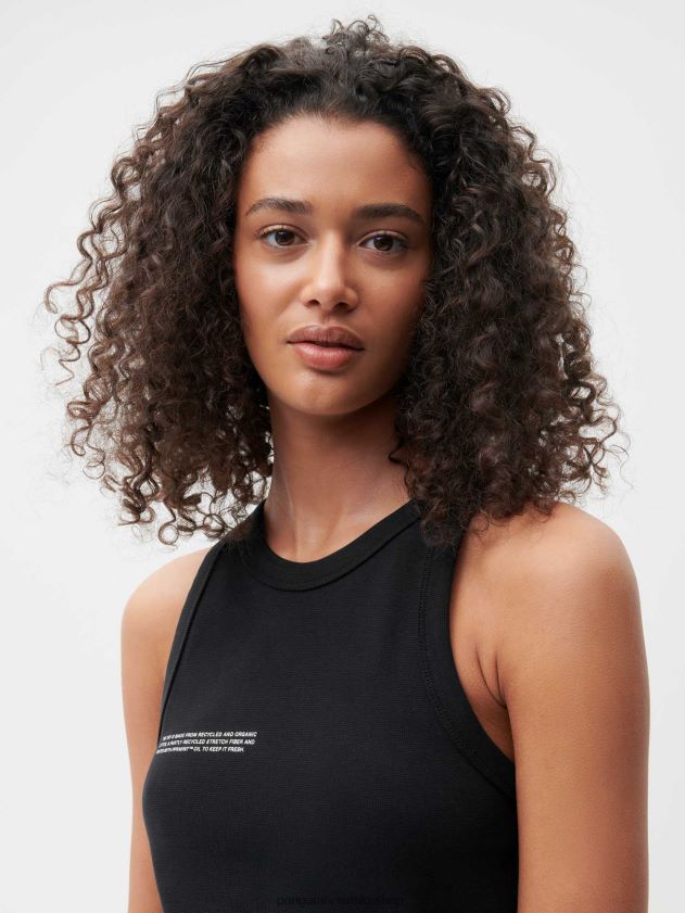 odjeća Pangaia majica bez rukava od recikliranog pamuka crno žene 4VDHN0177