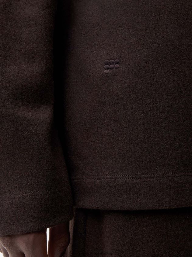 odjeća Pangaia majica s dugim rukavima od reciklirane vune kesten smeđa žene 4VDHN0200