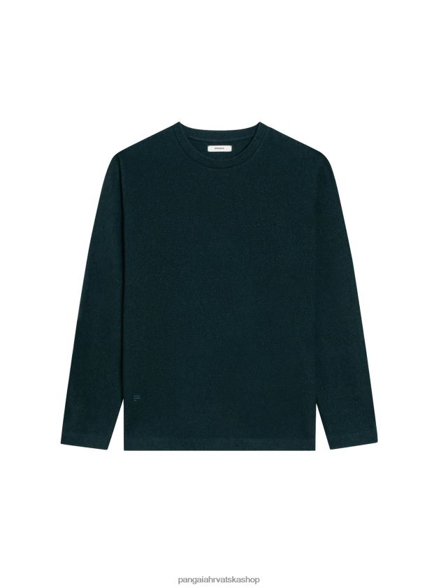 odjeća Pangaia majica s dugim rukavima od reciklirane vune lišće zeleno žene 4VDHN0140