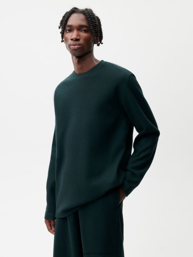 odjeća Pangaia majica s dugim rukavima od reciklirane vune lišće zeleno žene 4VDHN0140