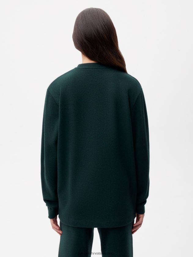 odjeća Pangaia majica s dugim rukavima od reciklirane vune lišće zeleno žene 4VDHN0140