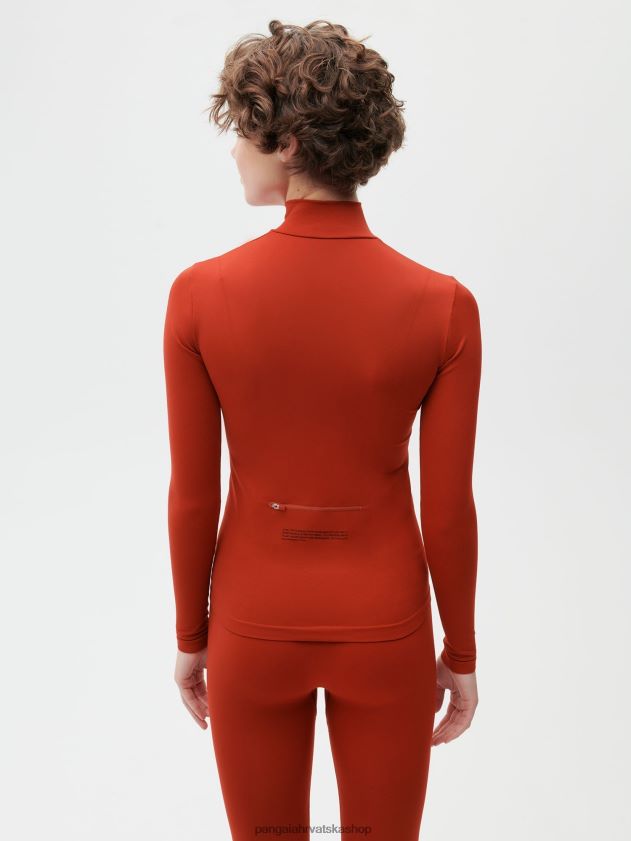 odjeća Pangaia motion x gornji dio dugih rukava s patentnim zatvaračem jaspis crvena žene 4VDHN0146