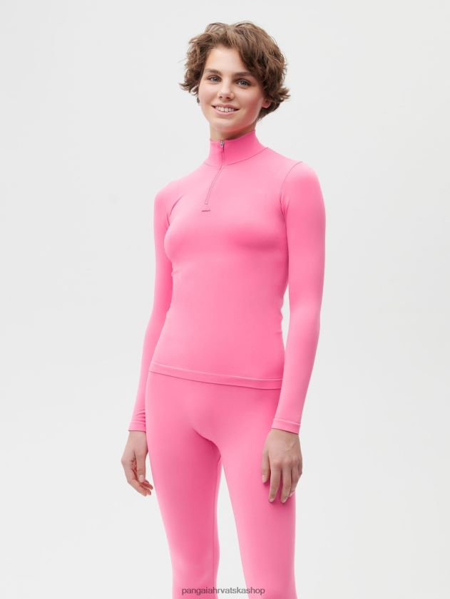 odjeća Pangaia motion x gornji dio dugih rukava s patentnim zatvaračem lubenica ružičasta žene 4VDHN0205